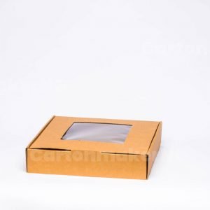Brown Platter Box With Window By CartonMakerNG